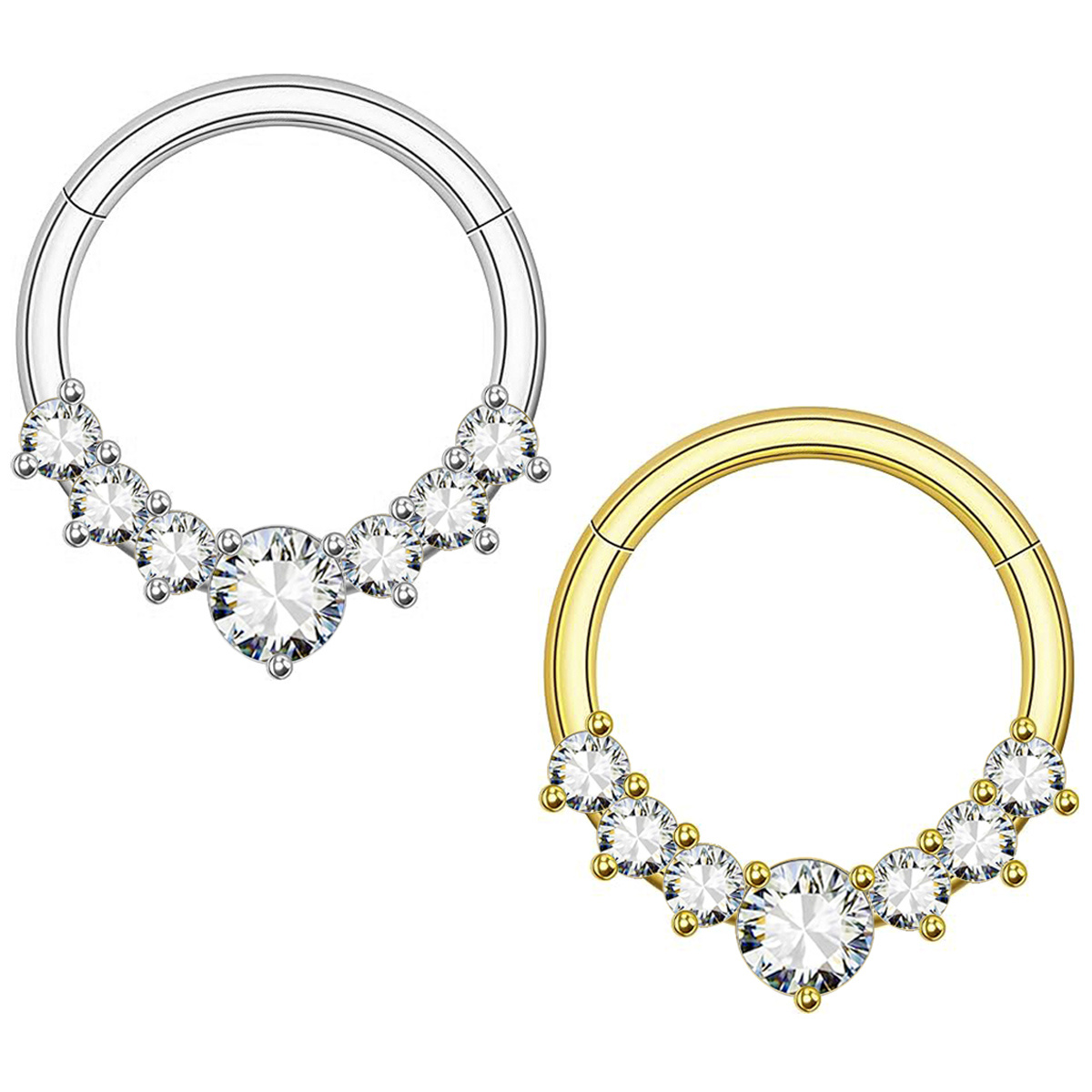 Fashion Women's Nose Piercing Ring with Sparkling Zirconia Stones